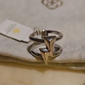 Kendra Scott Silver Lightning Bolt Ring - size 6